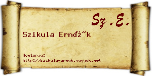 Szikula Ernák névjegykártya